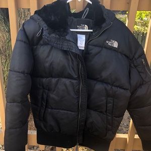Black North Face Jacket with Zipper Hood